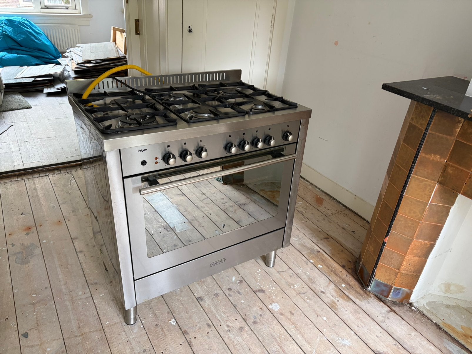 Gasoven van pelgrim met 6 gaspitten, Ophalen, Gebruikt, Hete lucht, 60 cm of meer