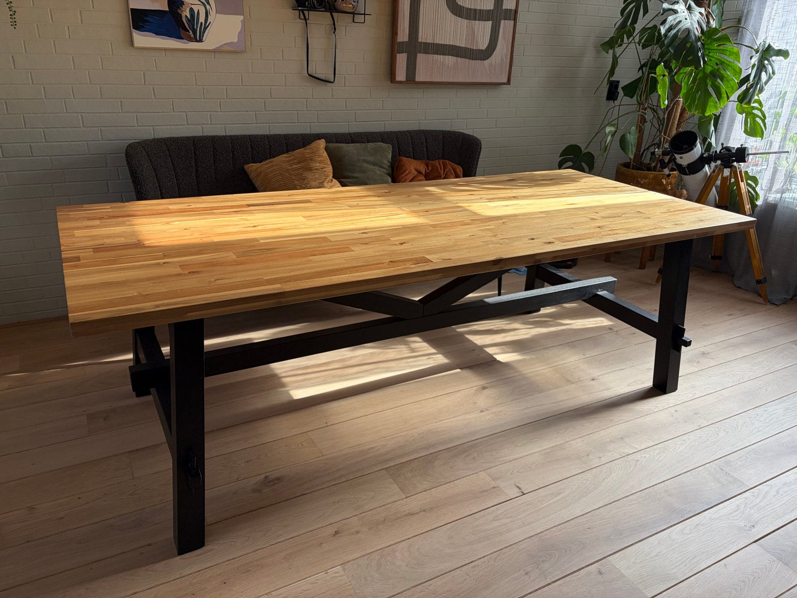 IKEA SKOGSTA eettafel 235x100, Ophalen, Gebruikt, 50 tot 100 cm, 150 tot 200 cm