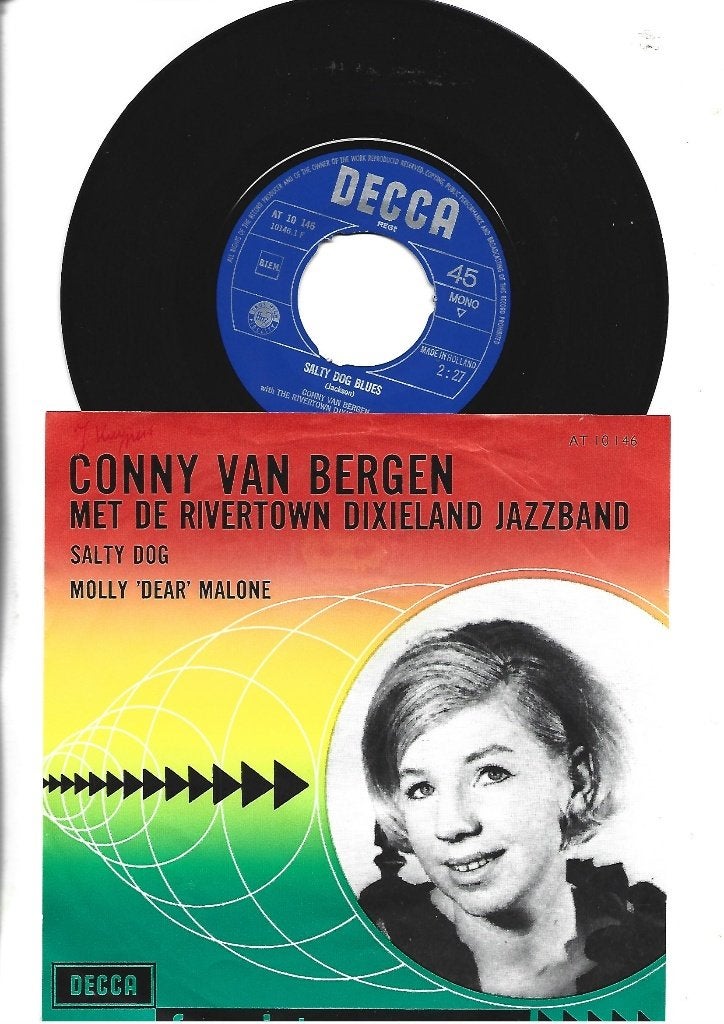 CONNY VAN BERGEN SINGLE 7" SALTY DOG 1965, 7 inch, Ophalen of Verzenden, Overige typen, Nederlandstalig