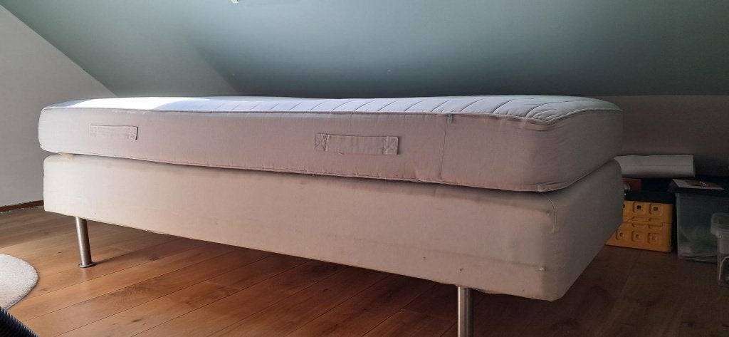 Boxspring bed IKEA - 90 x 200 cm, Ophalen, Gebruikt, 90 cm, Eenpersoons