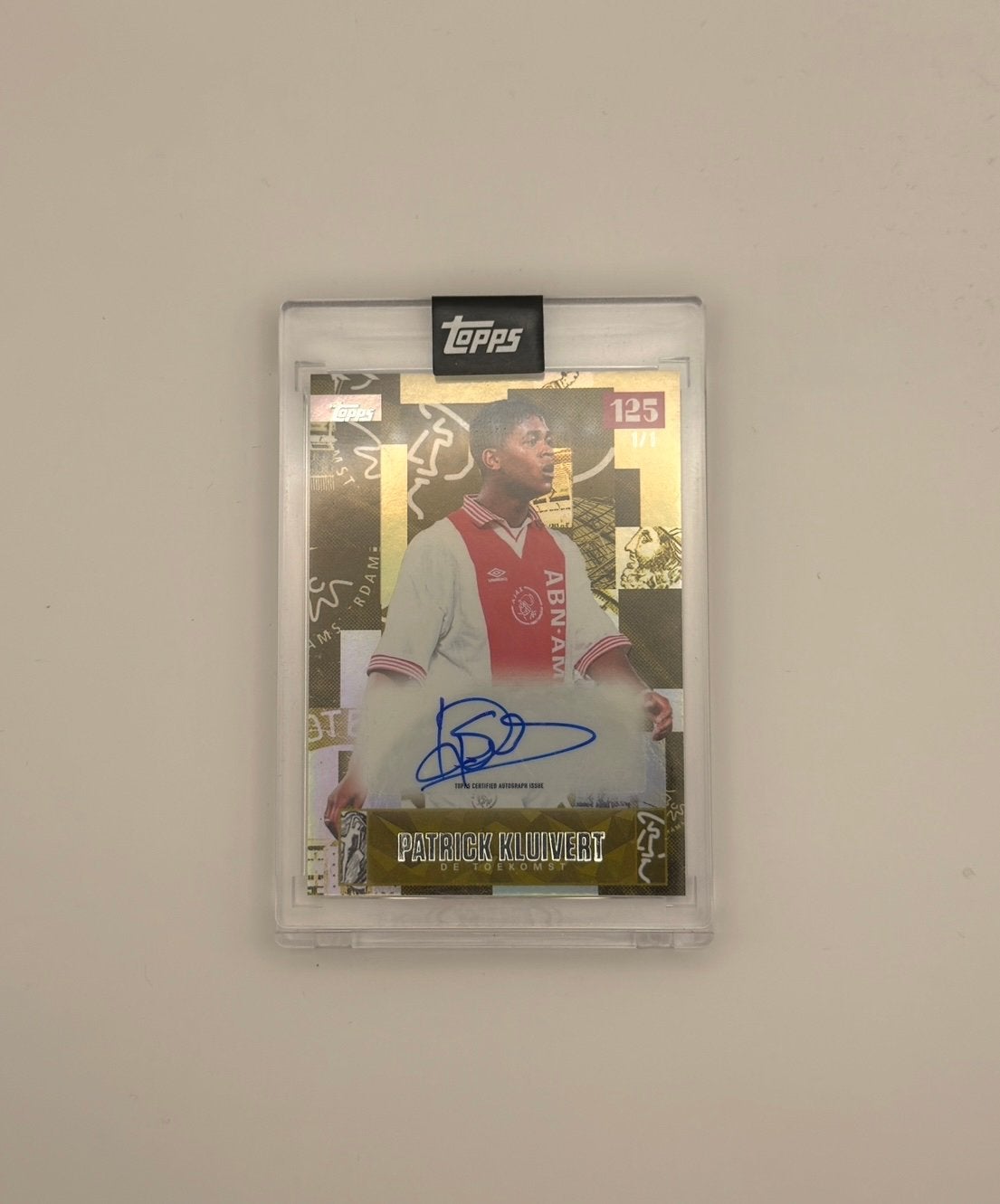 Patrick Kluivert Topps AFC Ajax 125 jaar handtekening 1/1, Ophalen of Verzenden, Zo goed als nieuw, Plaatje