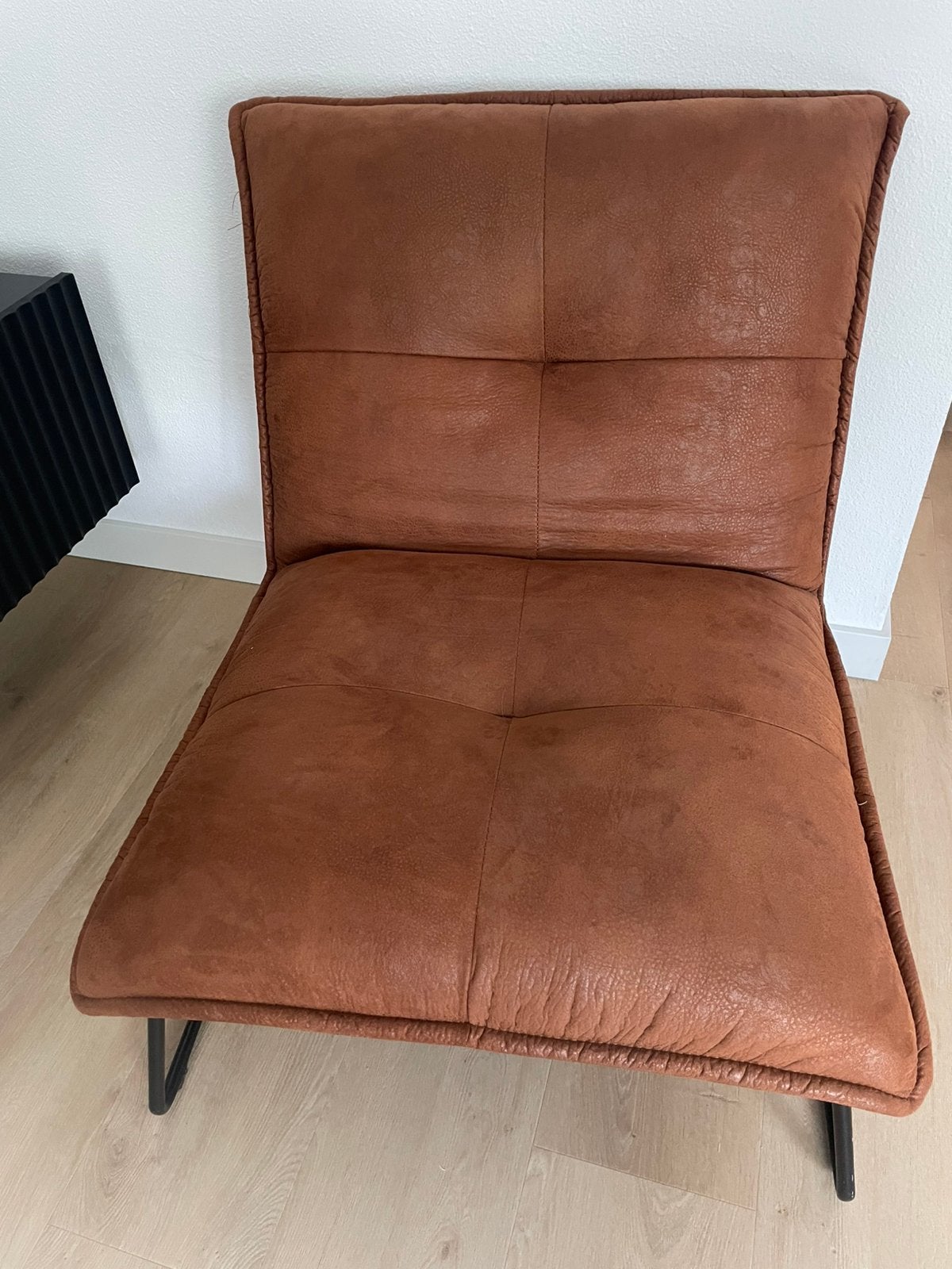 Cognac fauteuil, Huis en Inrichting, Fauteuils, Ophalen, Zo goed als nieuw, 50 tot 75 cm, Leer