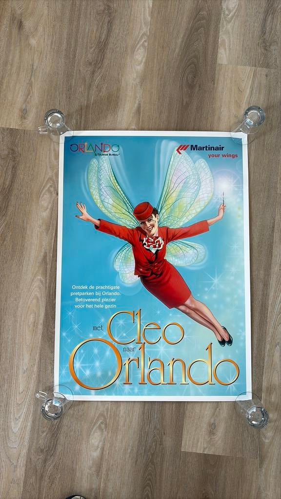 Martinair poster  “met Cleo naar Orlando”, Ophalen of Verzenden, Zo goed als nieuw, Schaalmodel