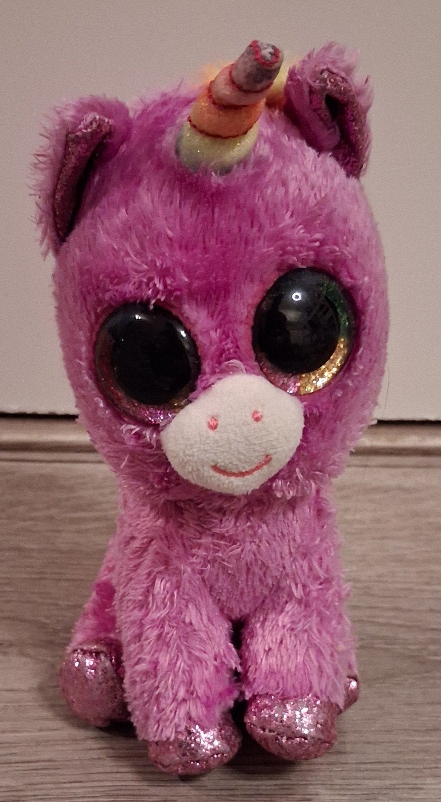 ty beanie boo unicorn Rosette 16 cm, Paars, Eenhoorn, Overige karakters, Ophalen of Verzenden