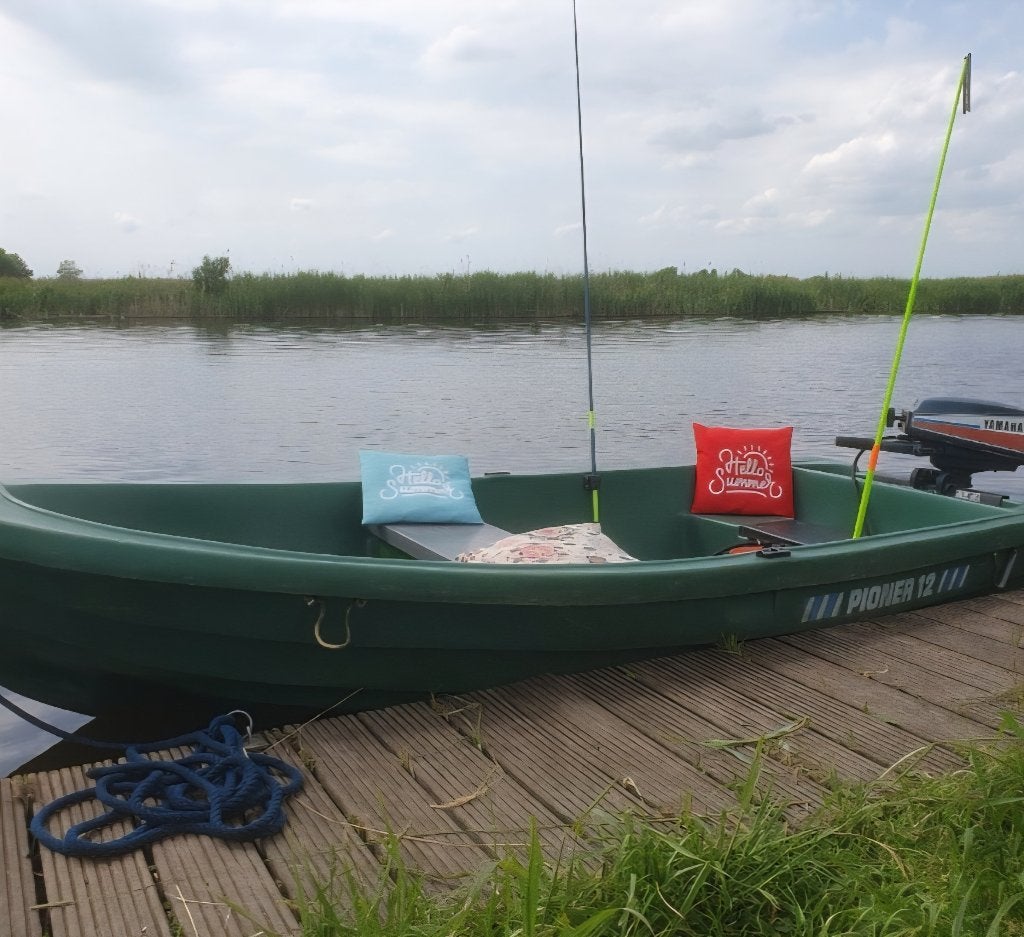 Groen pionier bootje, Gebruikt, 4 m, Buitenboordmotor, 2.00 meter