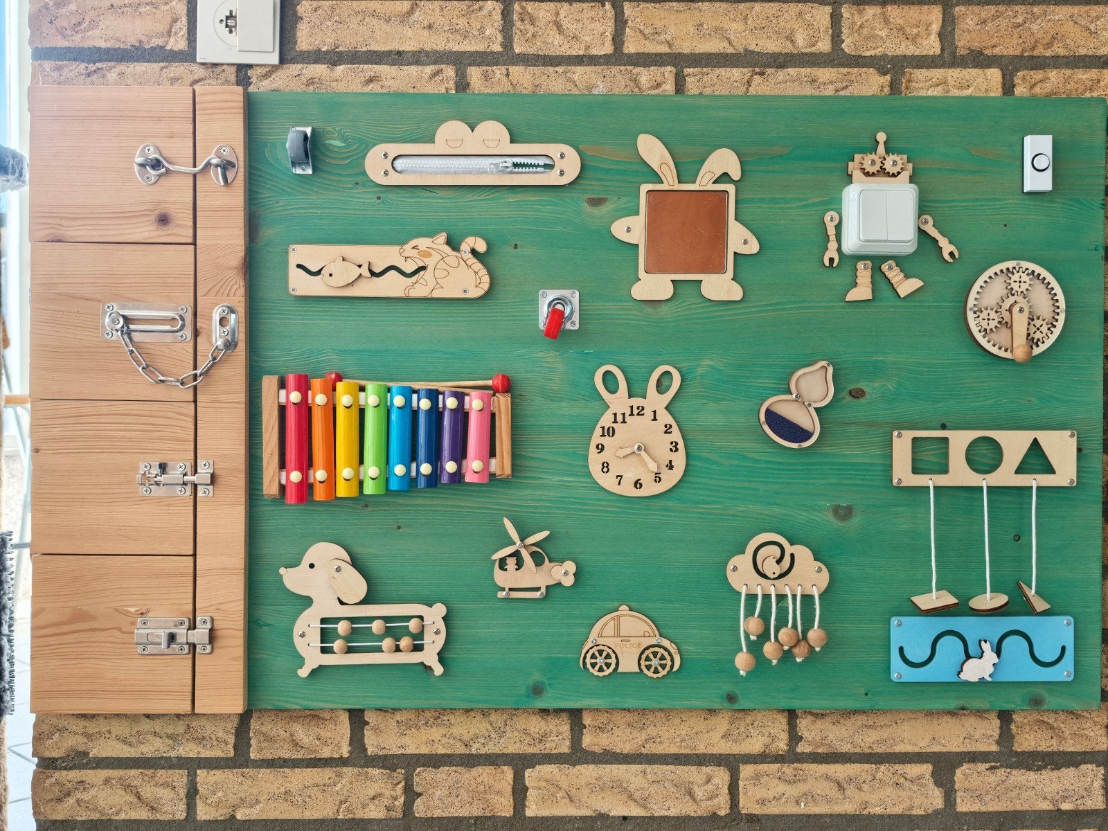 Groot houten activiteitenbord, Montessori. 105x60, Ophalen, Zo goed als nieuw, Overige typen