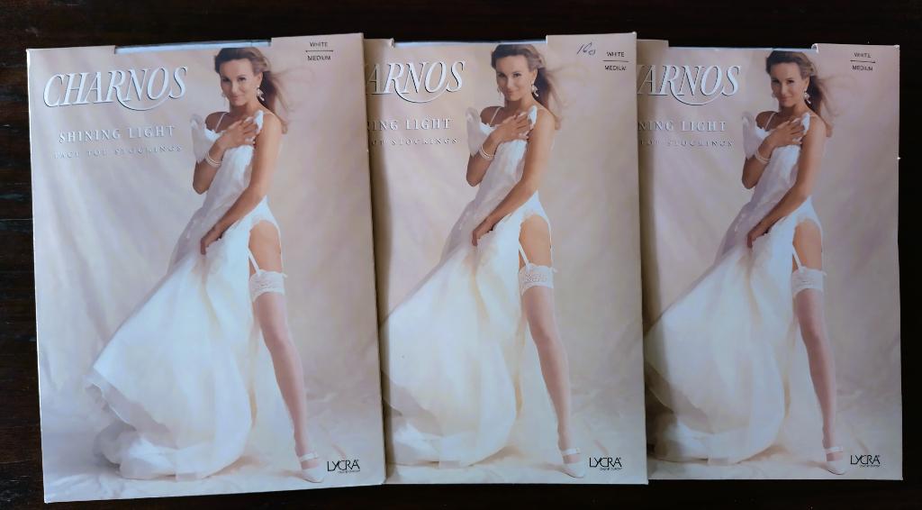 Mooie Nylon Kousen van Charnos, 10 denier, White, Medium, Wit, Nieuw, Maat 40/42 (M), Ophalen of Verzenden