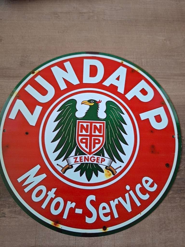 Zundapp Motor-Service metalen bord - 20 cm, Ophalen of Verzenden