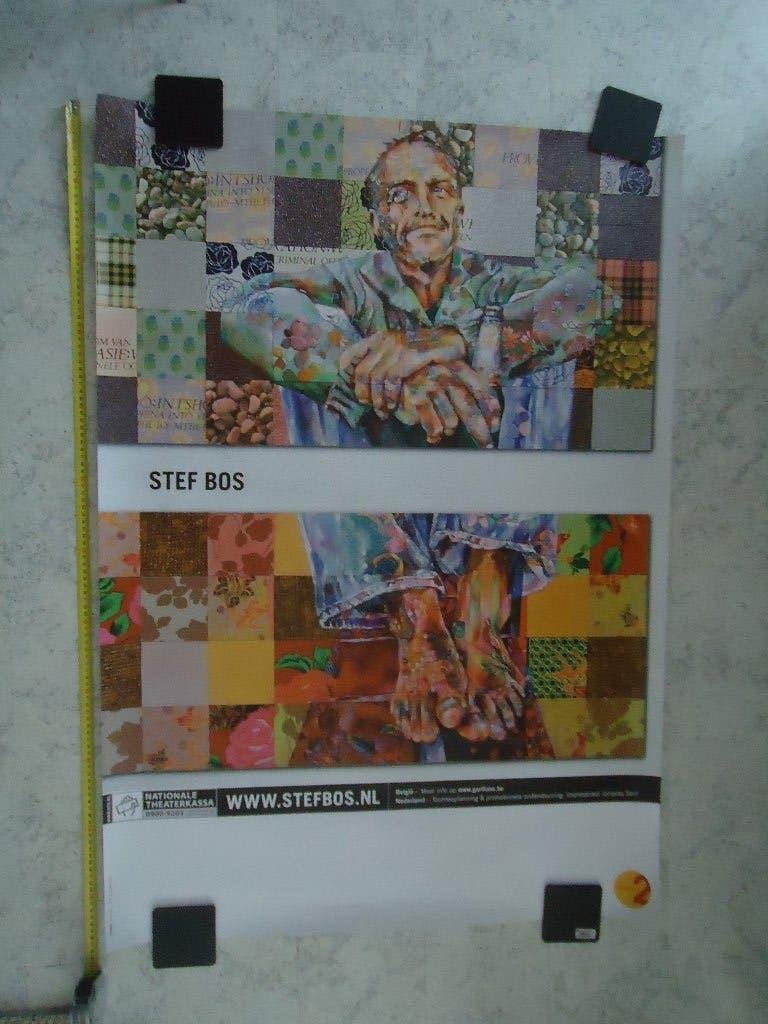 STEF  BOS  Unieke zeer grote poster 118x83 cm.nieuwstaat !, Ophalen of Verzenden, Zo goed als nieuw, Poster, Artwork of Schilderij