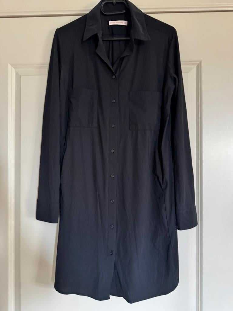 Studio Anneloes lange blouse/ jurk zwart travelstof XS, Zwart, Nieuw, Ophalen of Verzenden, Knielengte