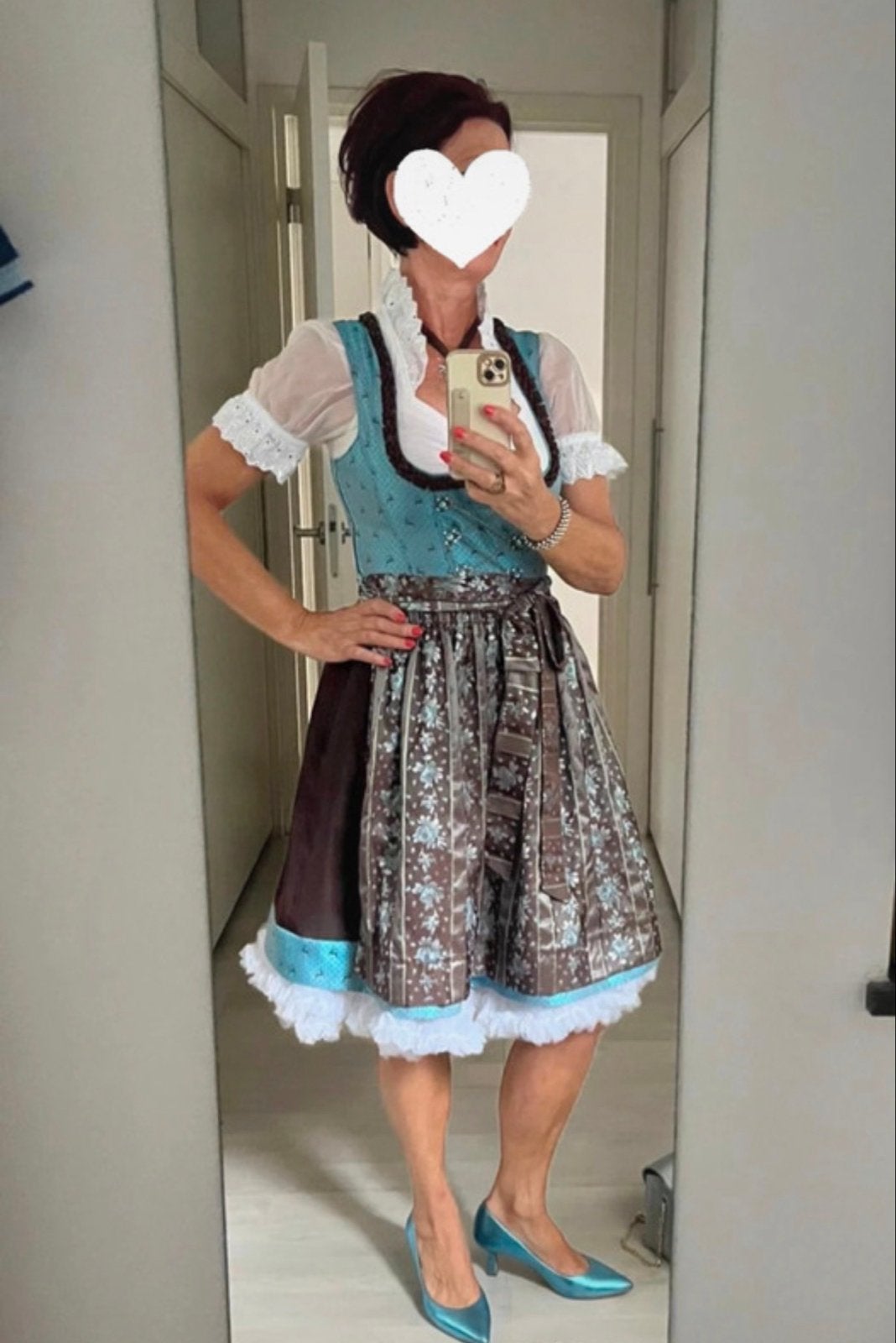 Tramontana Dirndl jurk maat 40, Maat 38/40 (M), Blauw, Ophalen of Verzenden, Zo goed als nieuw
