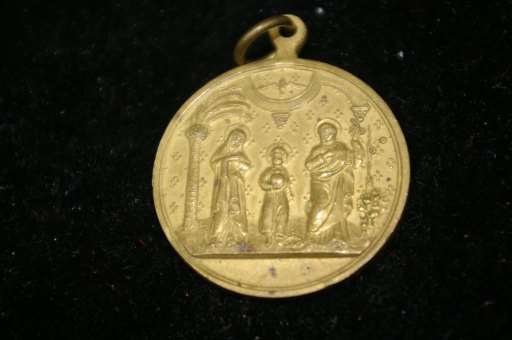 Medaille aartsbroederschap van de Heilige Familie 19e eeuw, Ophalen of Verzenden, Gebruikt, Sieraad