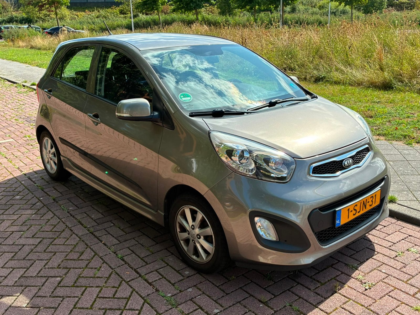 Kia Picanto 1.2 Airco 2013 Grijs, Auto's, Kia, Voorwielaandrijving, Euro 5, 4 cilinders, 850 kg