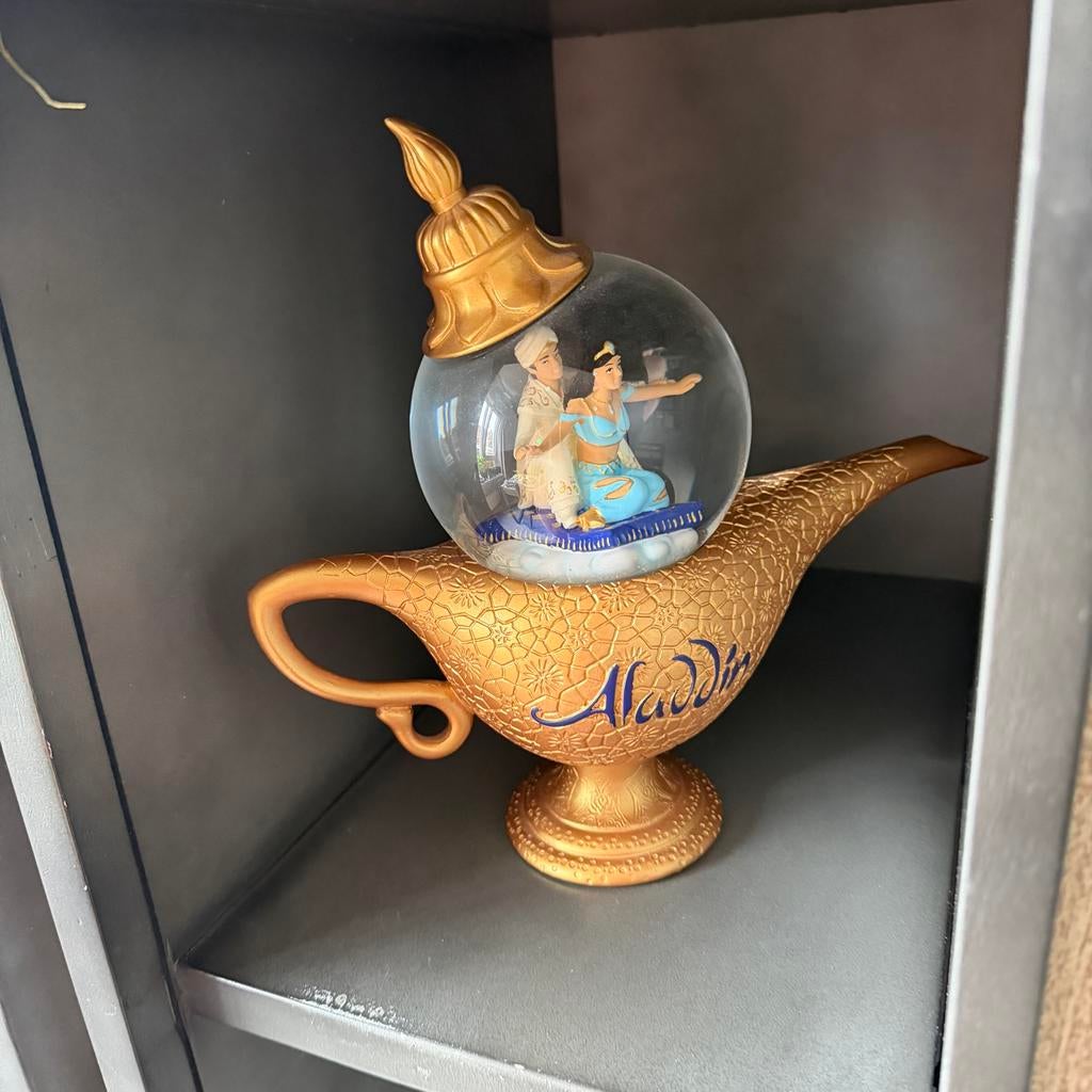 Disney Aladdin Jasmine Sneeuwbol Muziekdoos Lamp Figuur, Ophalen, Overige figuren, Gebruikt, Beeldje of Figuurtje