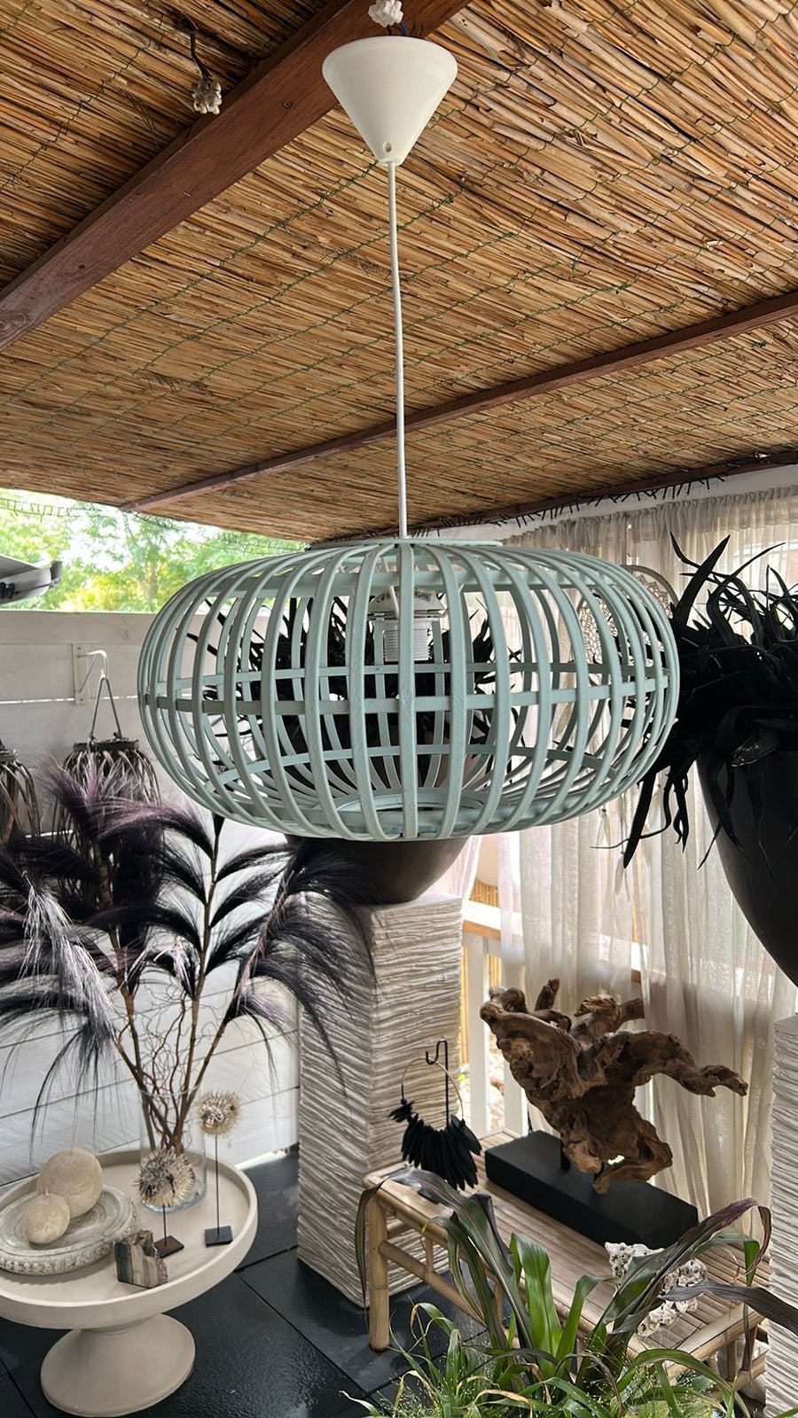 Mooie bamboe lamp van Karwei Lamp Indy (Karwei)  44 cm, Ophalen of Verzenden, Zo goed als nieuw