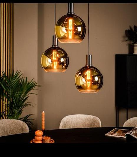 Prachtige hanglamp met 3 led bulbs, Huis en Inrichting, Ophalen, Zo goed als nieuw, Minder dan 50 cm