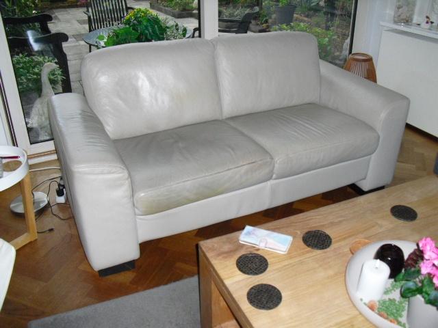 TE KOOP MOOIE LEREN ZIT BANK BANKEN, Ophalen of Verzenden, Gebruikt, 75 tot 100 cm, Leer