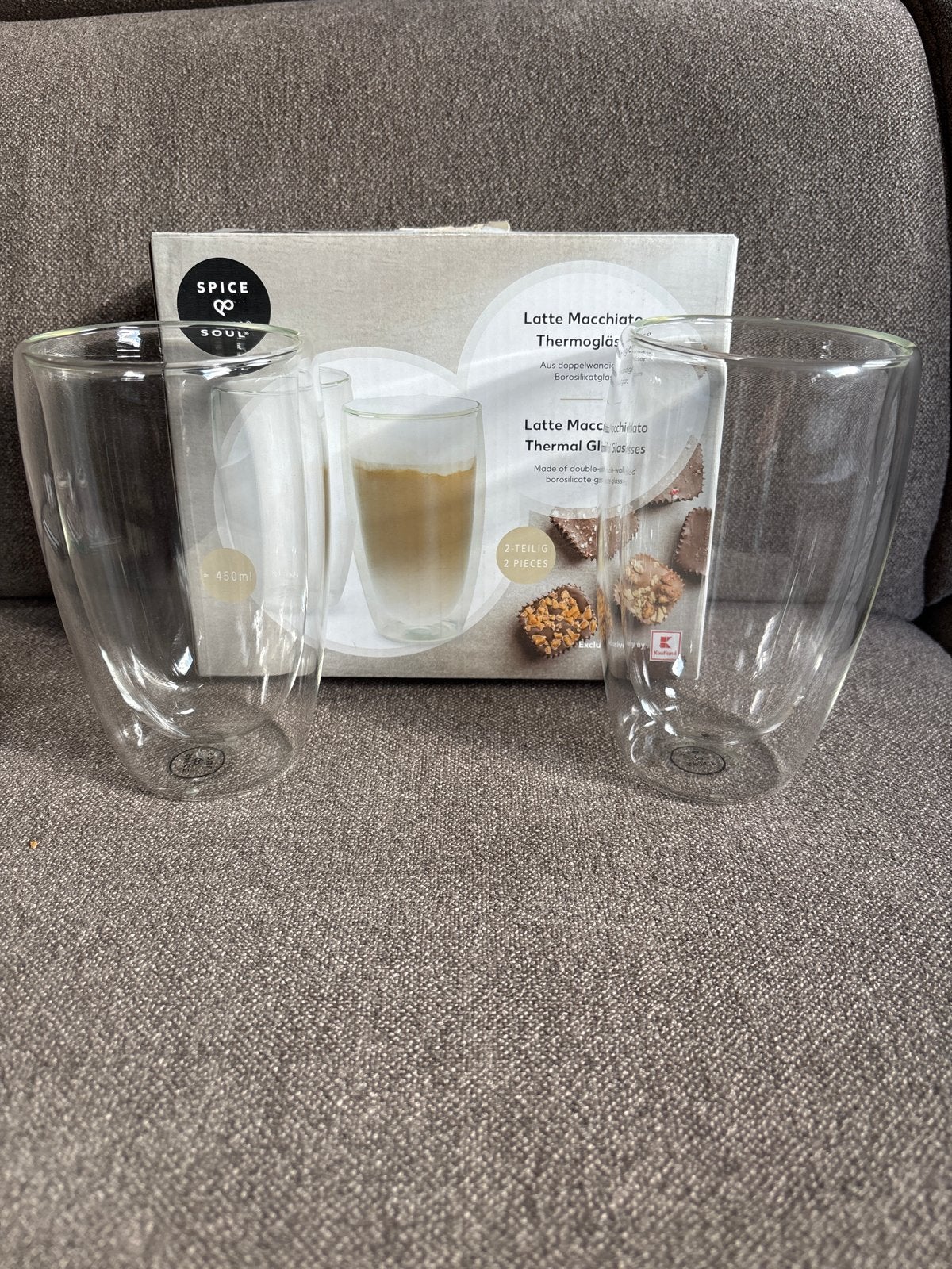 Twee Latte Macchiato Thermoglazen - 450ml, Nieuw, Ophalen of Verzenden, Overige merken, Glas