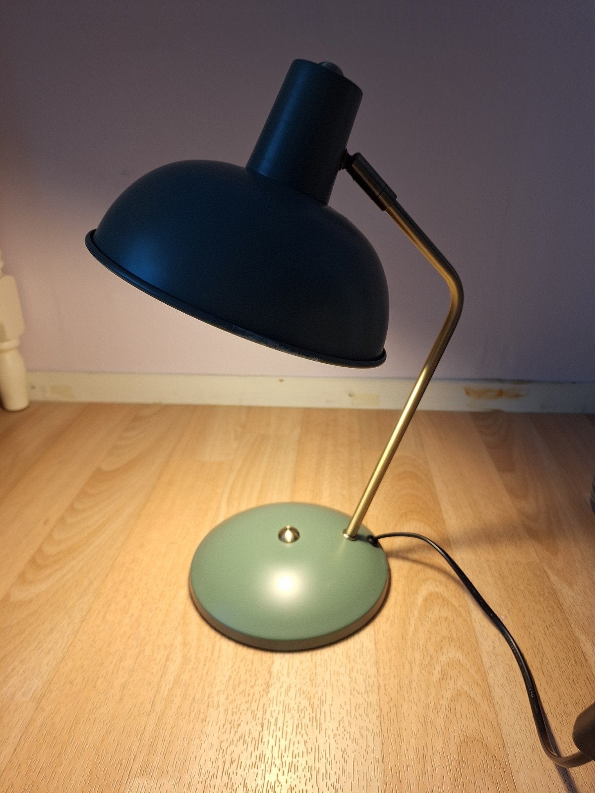 Retro groene tafel- bureaulamp stoer design, Ophalen, Zo goed als nieuw, Metaal