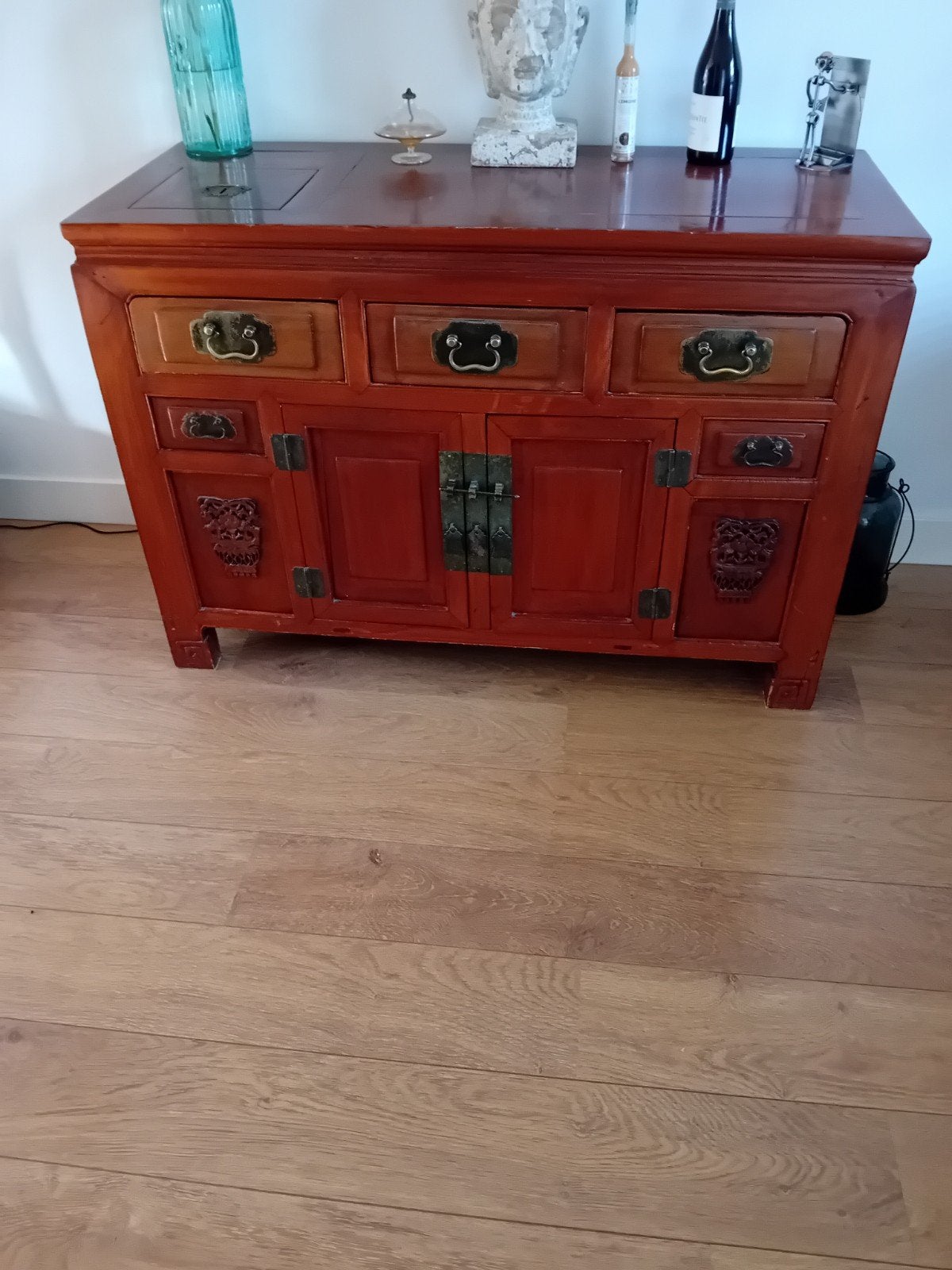 Chinese dressoir, Ophalen, Chinese kast antiek, Zo goed als nieuw, Overige houtsoorten