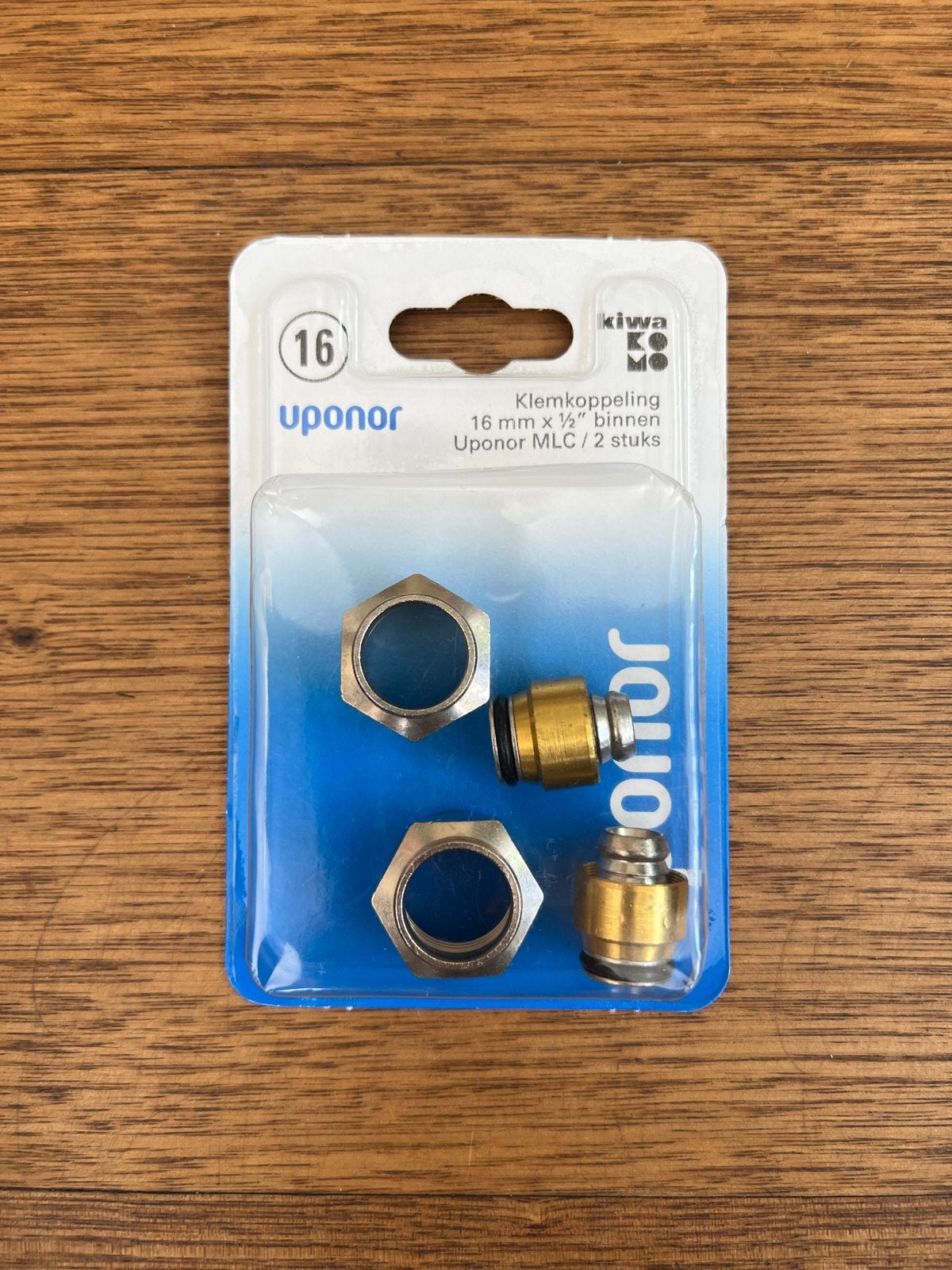 Uponor Klemkoppeling 16 mm x 1/2" binnen - 2 stuks, Ophalen of Verzenden, Nieuw, Koper, Overige typen