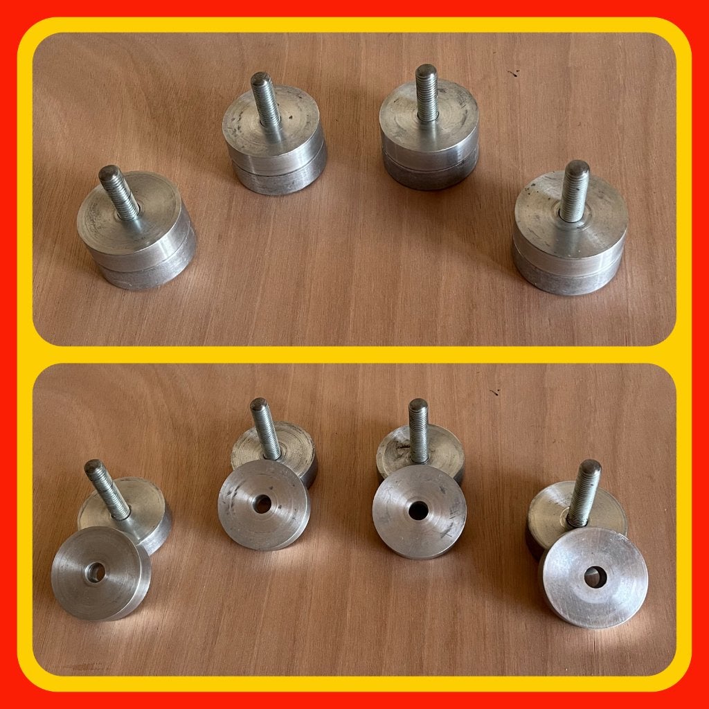 239. Massief Aluminium Pootjes vier stuks draad m10, Ophalen of Verzenden, Nieuw