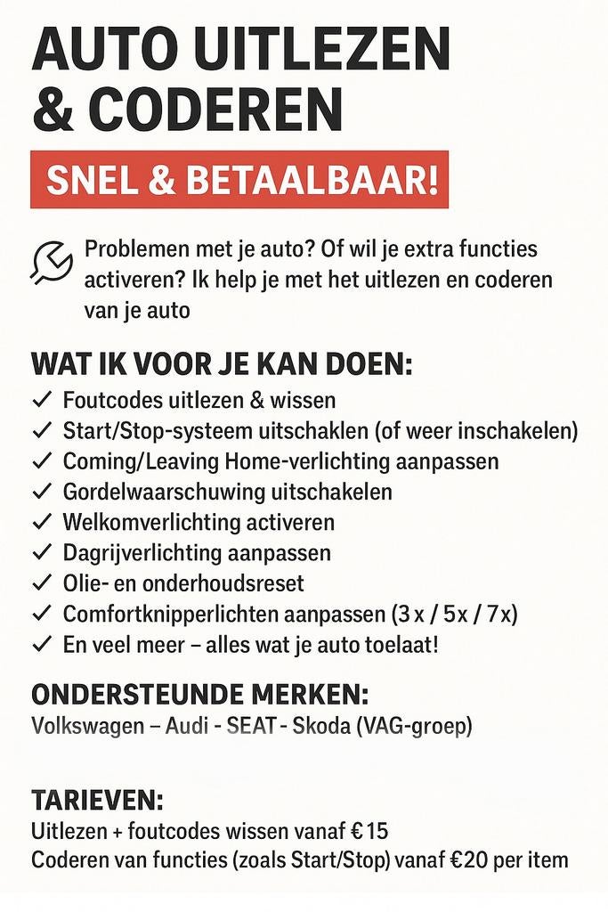 Auto uitlezen & coderen - snel, veilig & professioneel, Ophalen of Verzenden