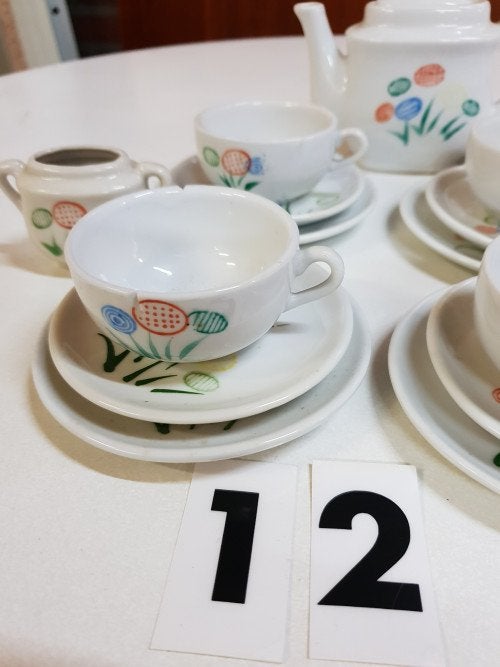 mini servies gekleurd, Ophalen of Verzenden