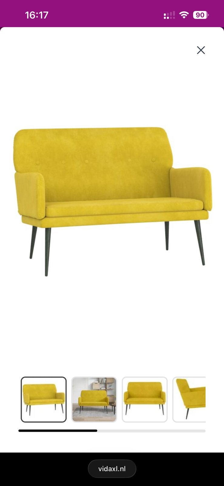 Vidaxl Bankje. Zo goed als nieuw!, Huis en Inrichting, Ophalen, Tweepersoons, 75 tot 100 cm, Zo goed als nieuw