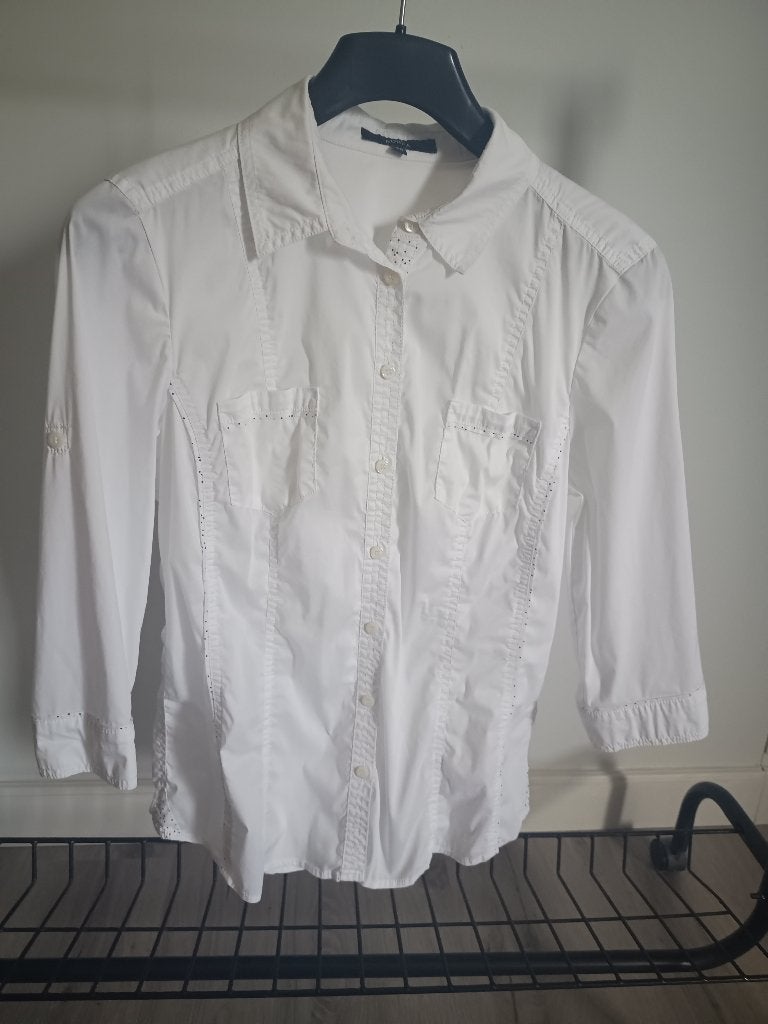 Bonita witte blouse, maat 40, zgan, Ophalen of Verzenden, Zo goed als nieuw, Maat 38/40 (M), Wit