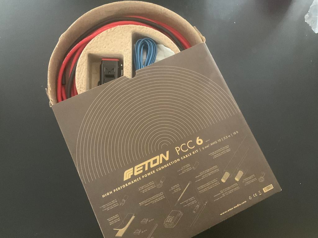 Subwoofer kabel stroomaansluitset 6mm OFC kabelset Eton PCC6, Audio, Tv en Foto, Ophalen of Verzenden, Zo goed als nieuw, 5 tot 10 meter