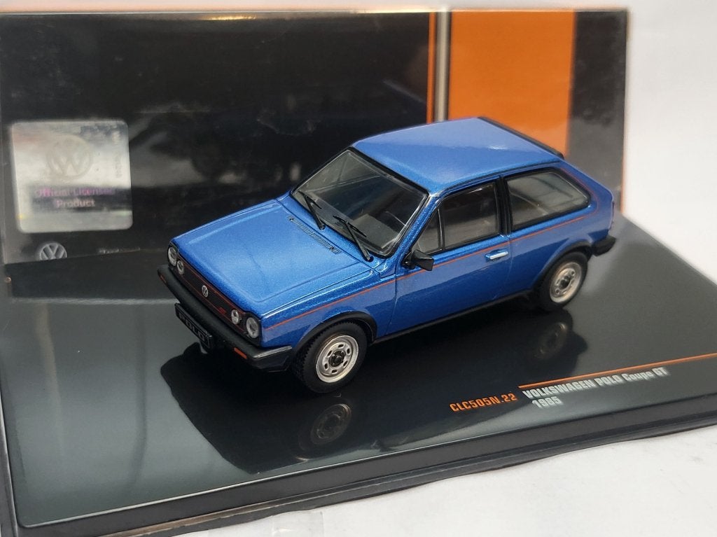IXO Models Volkswagen Polo Coupé GT 1985 Blauw Metallic, Overige merken, Auto, IXO Models, Nieuw
