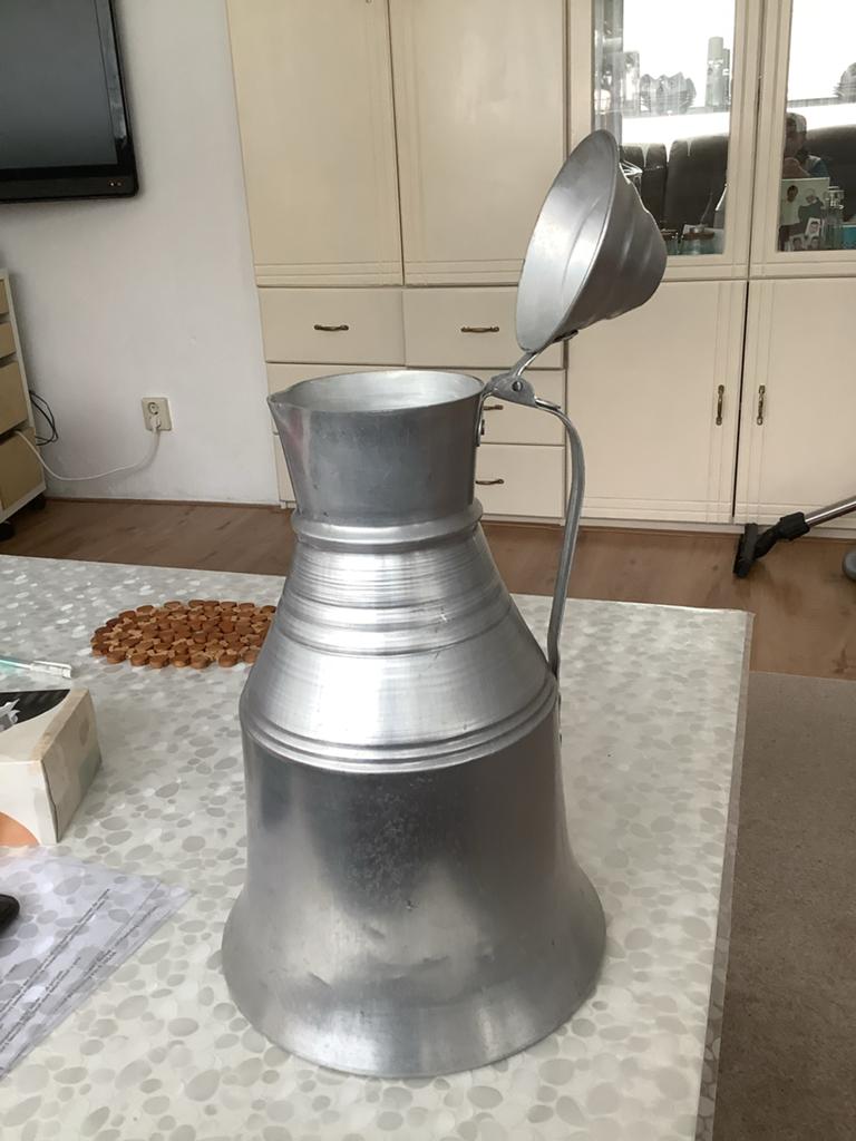 Vintage aluminium waterkan met deksel, Ophalen of Verzenden
