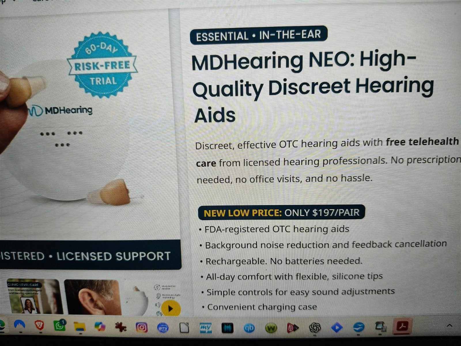 MDHearing NEO: Discrete Hoortoestellen - Nieuw, Ophalen of Verzenden, Nieuw, Overige typen