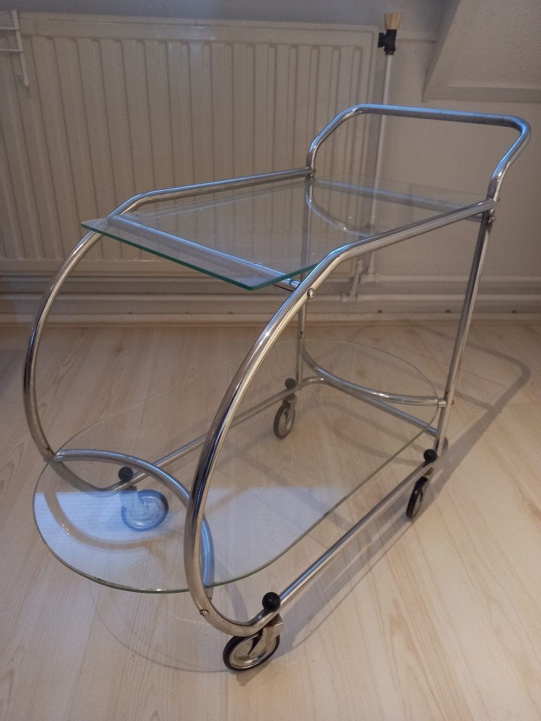Vintage Art Deco trolley jaren 60/70, Ophalen, Rond, 75 cm of meer, Art Deco