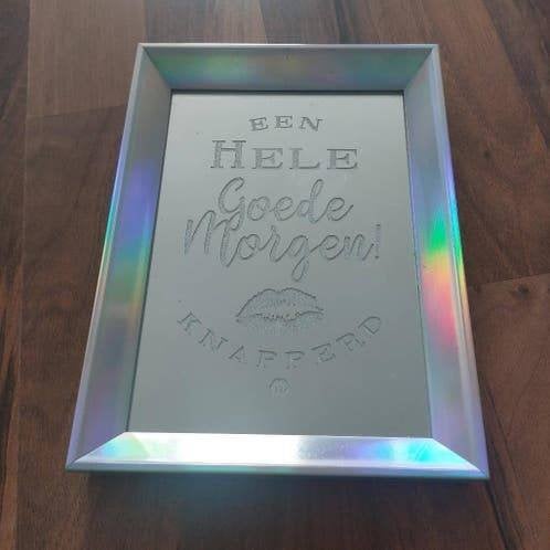Prachtige spiegel Eén hele Goedemorgen, Ophalen of Verzenden, Zo goed als nieuw, Rechthoekig, Minder dan 100 cm