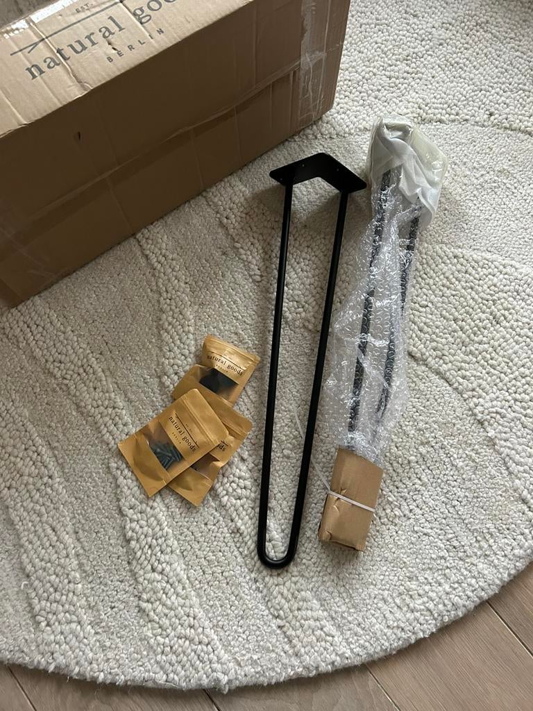 Nieuw! Zwarte poten haarspeld 60 cm, Ophalen of Verzenden, Zo goed als nieuw, Rechthoekig, 50 tot 100 cm