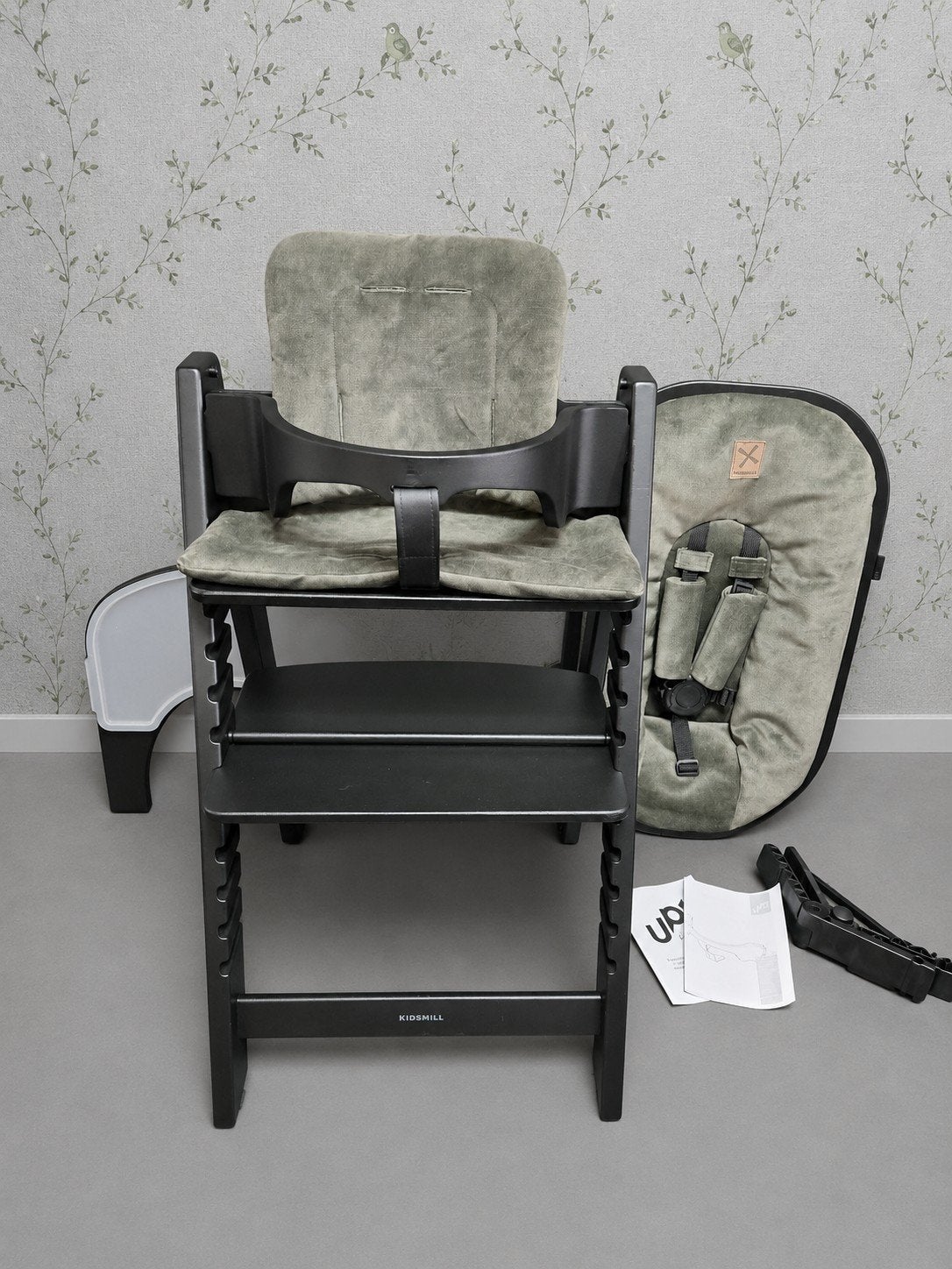 Kidsmill Up kinderstoel compleet met accessoires, Ophalen, Gebruikt, Meegroeistoel, Aanschuifbaar