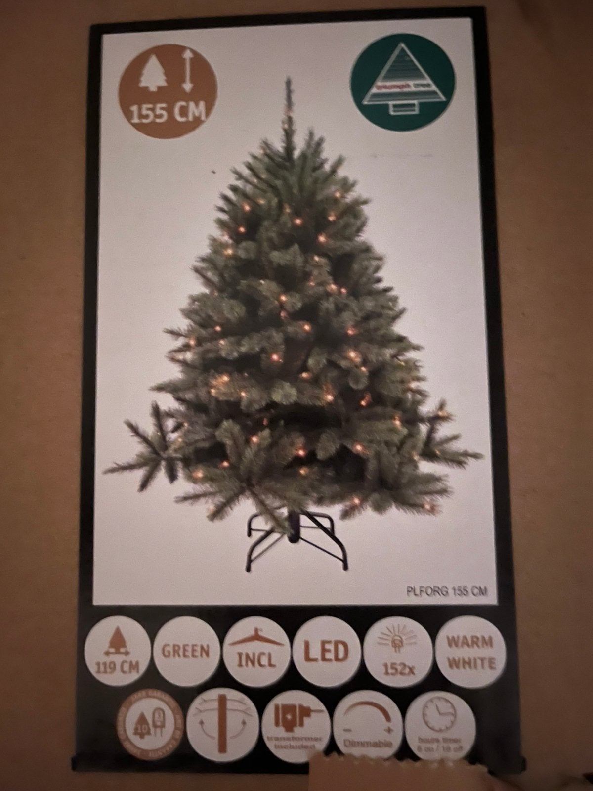 Kunst kerstboom romagne 155 cm, Ophalen, Nieuw