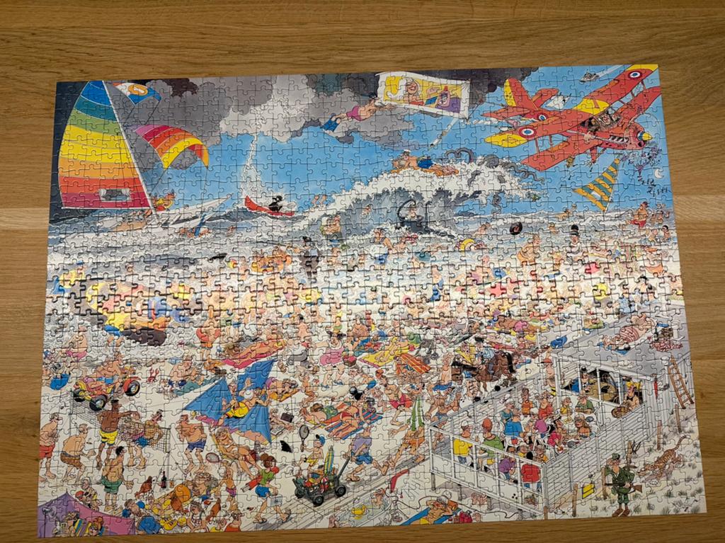 Jan van Haasteren/Op het strand, Ophalen of Verzenden, 500 t/m 1500 stukjes, Gebruikt