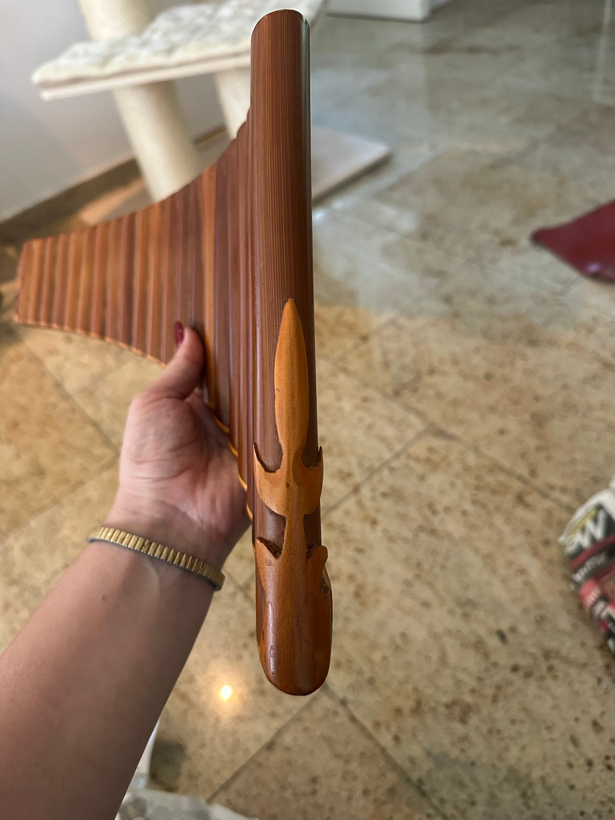 Panfluit met 22 buizen - Houten? blaasinstrument, Muziek en Instrumenten, Ophalen of Verzenden, Gebruikt, Houtblazer