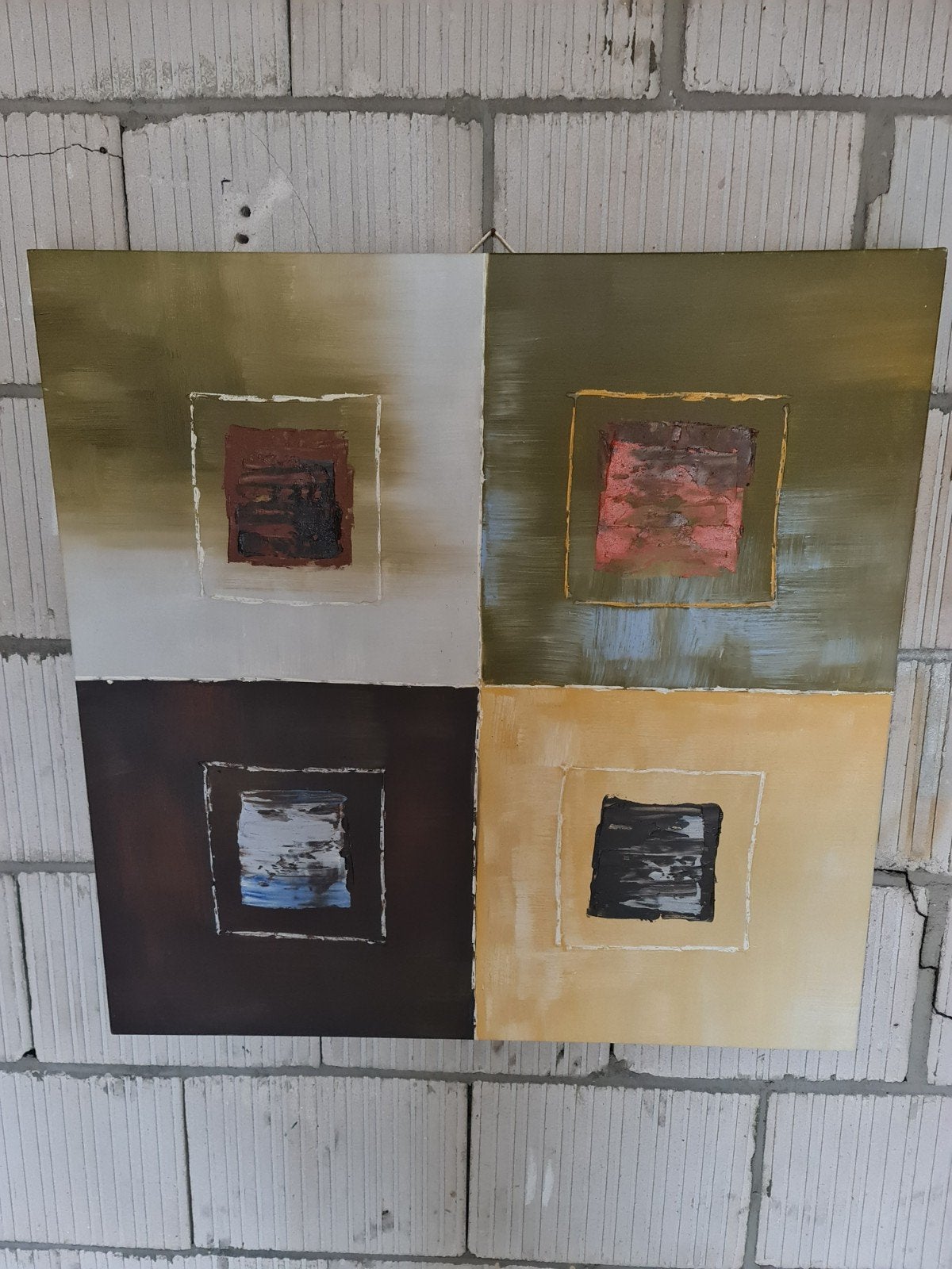 Abstract schilderij, moderne kunst, 80x80 cm, Ophalen