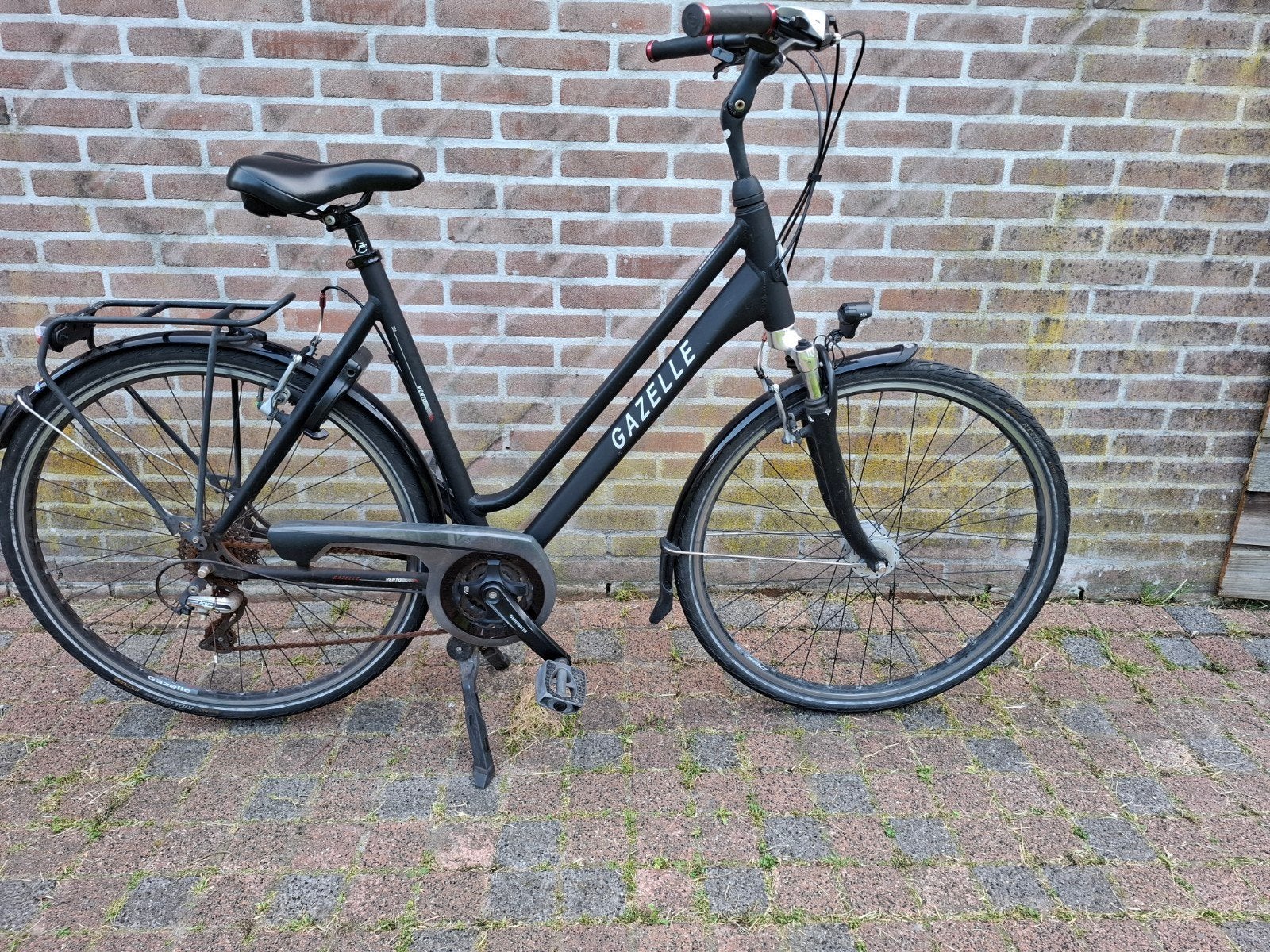 Gazelle Vento T24 Damesfiets met dubbele standaard, Ophalen, Gebruikt, Velgrem, Versnellingen