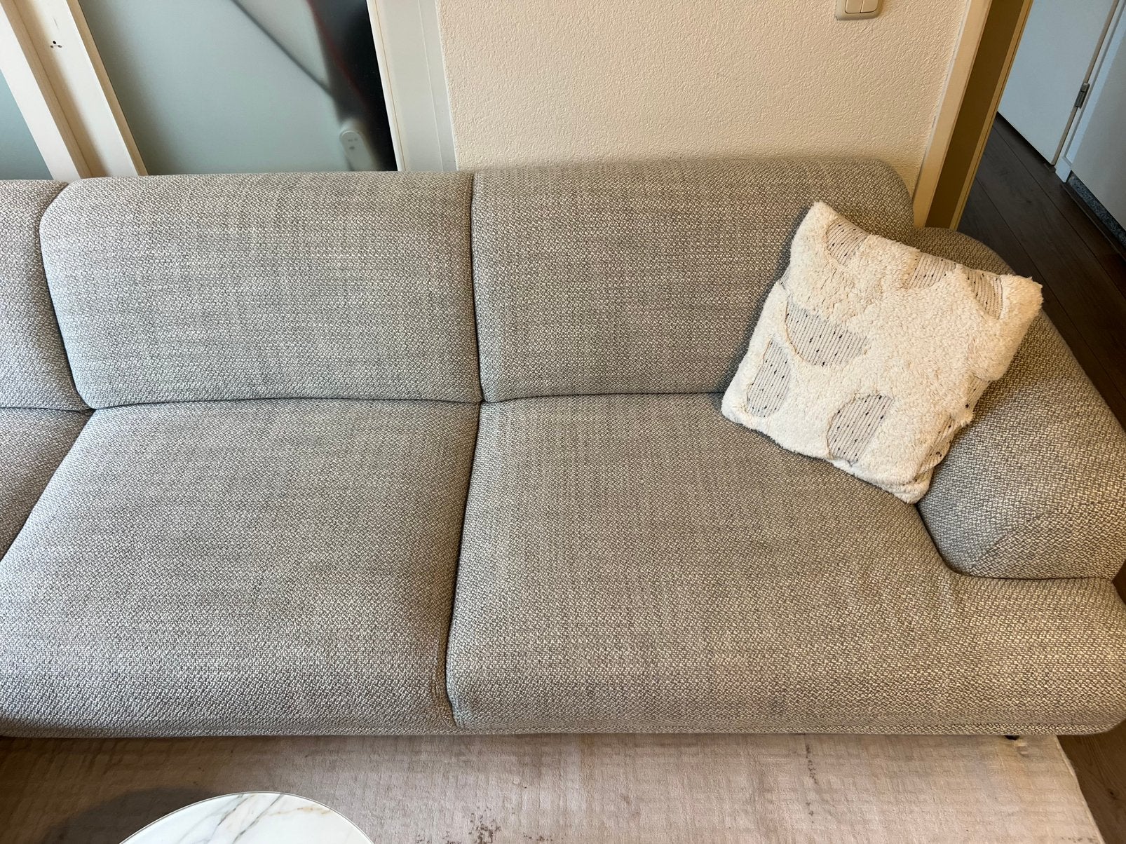 by fonQ Flair Hoekbank Naturel Melange 297 cm - Nette Staat, Ophalen, Zo goed als nieuw, Stof