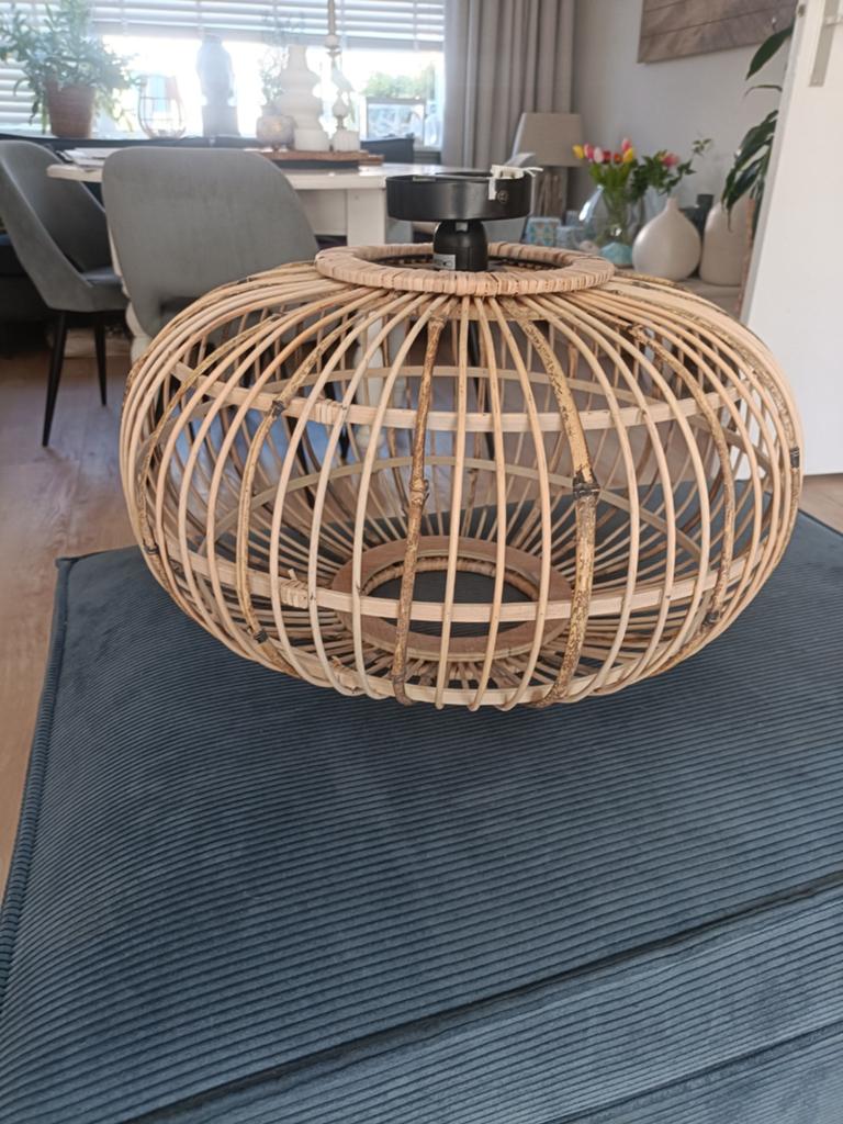 Super gave rieten Plafoniere, Zo goed als nieuw, Minder dan 100 cm, 25 tot 50 cm, 50 tot 100 cm