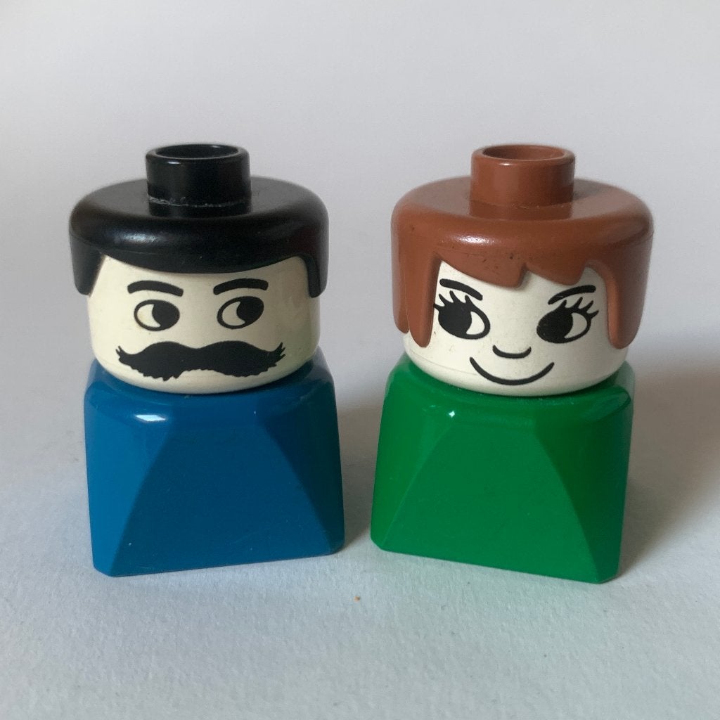 Vintage Lego Duplo Figuren poppetjes - Man en Vrouw, Ophalen of Verzenden, Gebruikt, Duplo