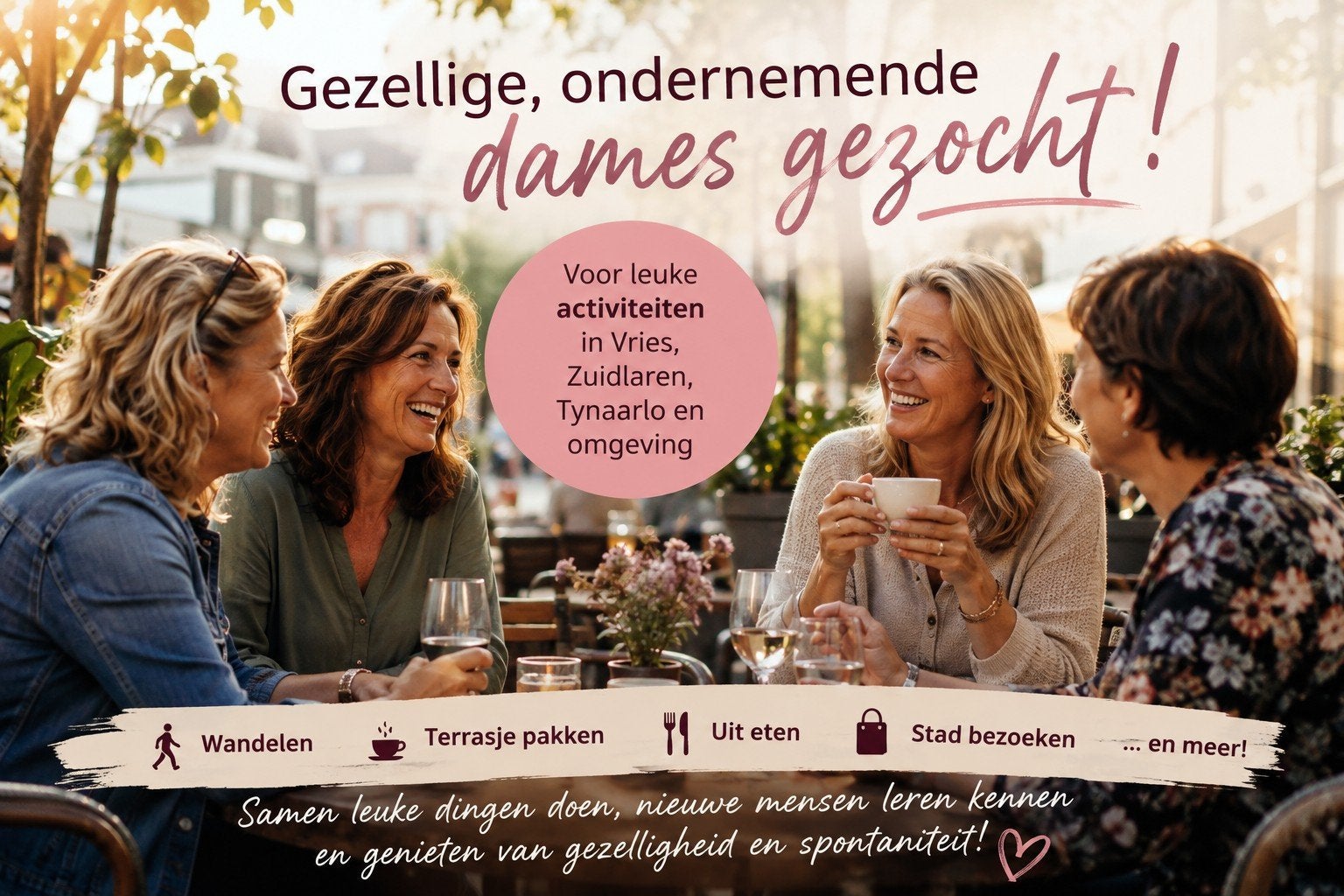 Ondernemende dames gezocht tussen de +/_ 45 en 55 jaar, Contacten en Berichten, Sport en Hobby oproepen