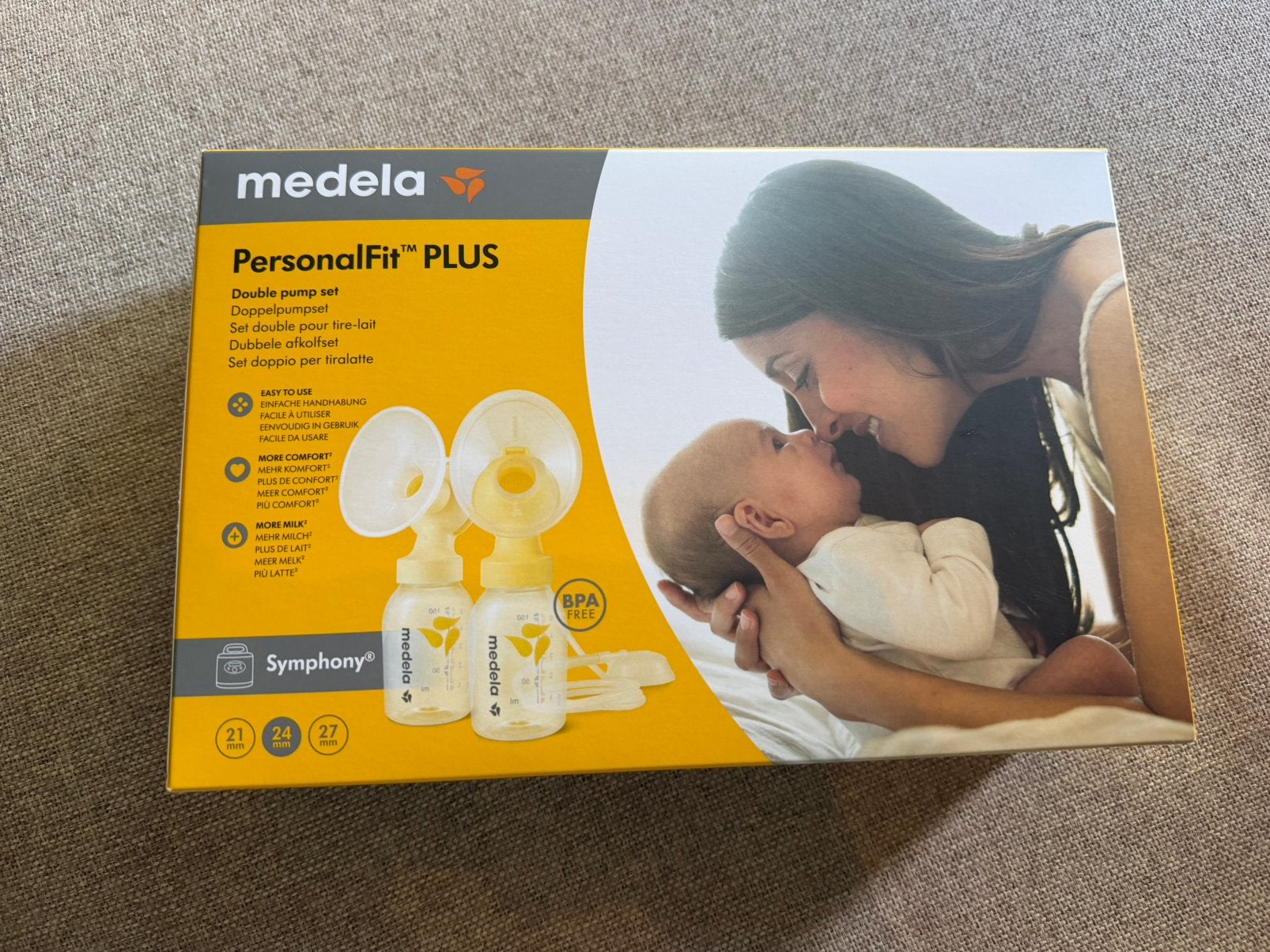 Medela double pump set 24 mm, Kinderen en Baby's, Babyvoeding en Toebehoren, Verzenden, Zo goed als nieuw, Borstkolf