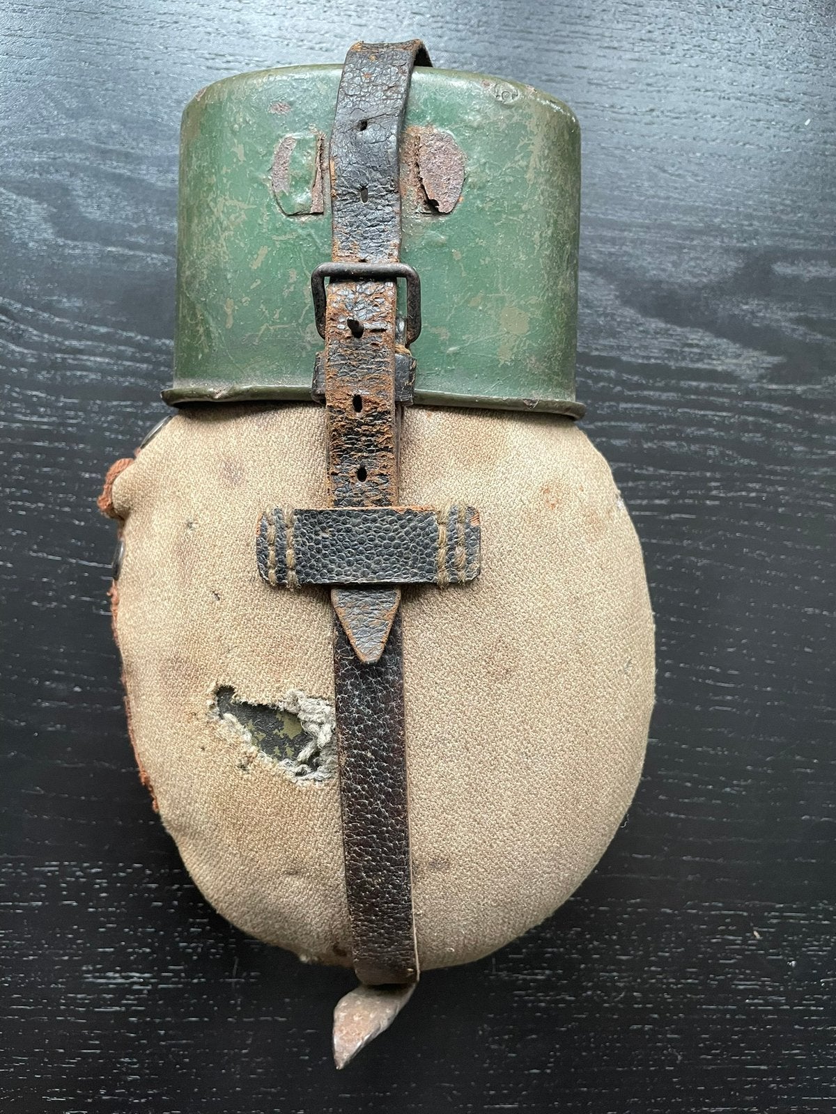 Laatoorlogse WW2 Duits gabardine veldfles, Verzamelen, Ophalen of Verzenden, Landmacht, Duitsland, Overige typen