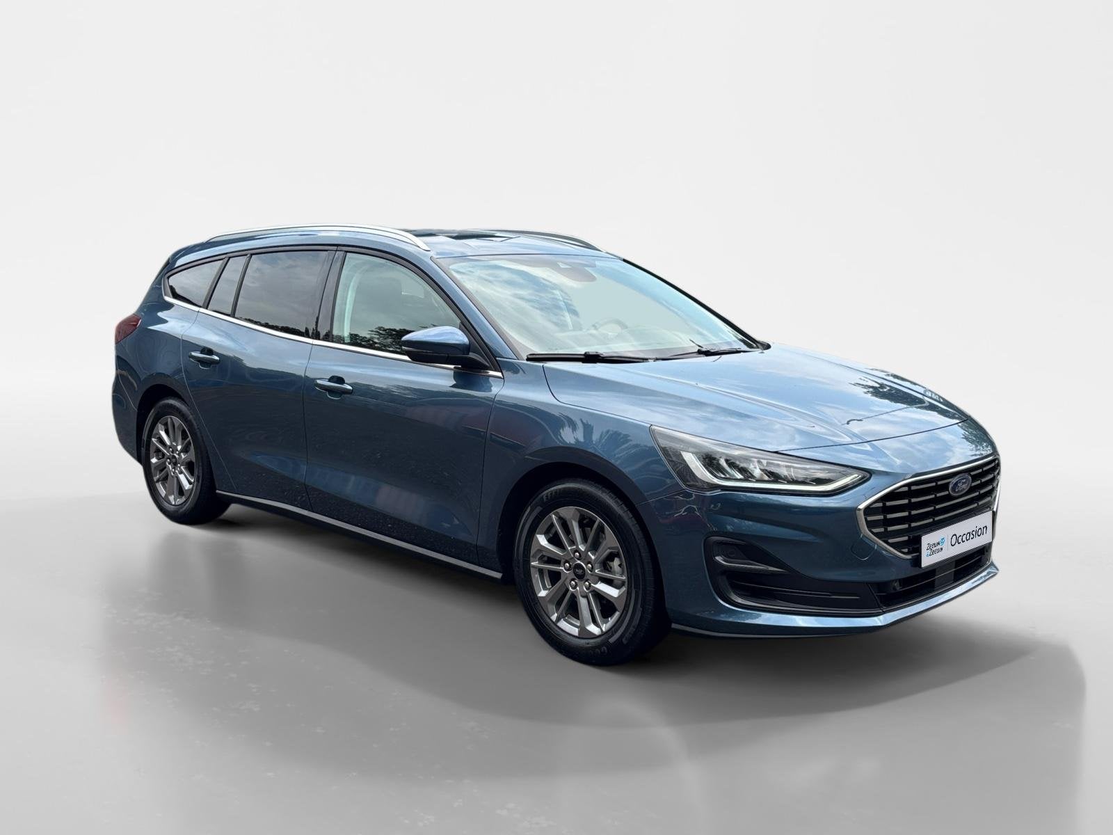 Ford Focus Wagon 1.0 EcoBoost Hybrid Titanium 155PK Automaat, 12 maanden, Stof, Blauw, Origineel Nederlands